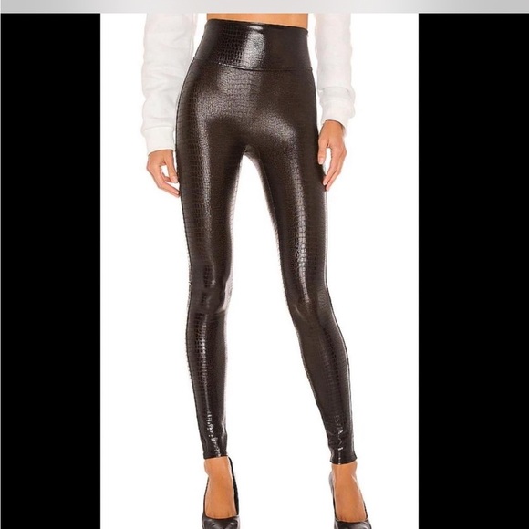 NWT Spanx faux leather croc leggings - Picture 1 of 5
